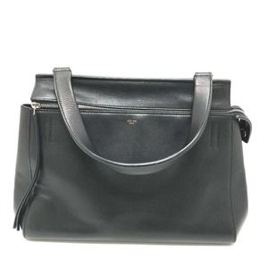 CELINE Black Leather Shoulder Bag